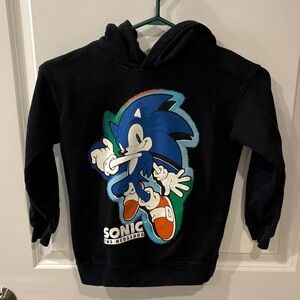 H&M Black Hoodie with Blue and Red Graphic
